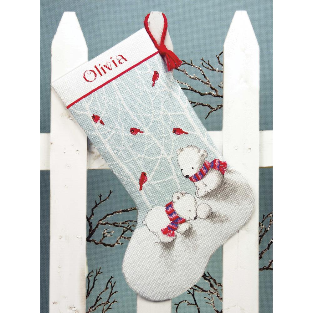 (image for) Stocking Snow Bears Counted Cross Stitch Kit